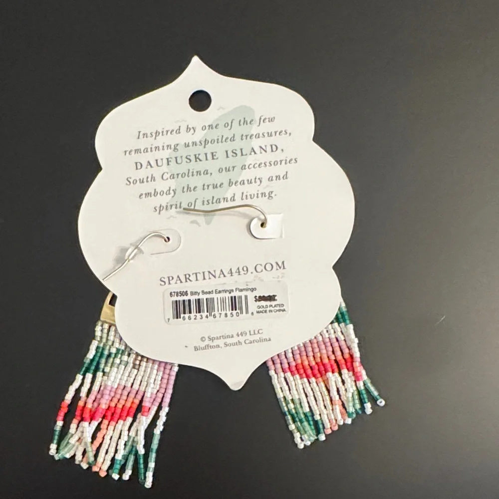 Spartina Multicolor Beaded Fringe Earrings - Picture 2 of 2